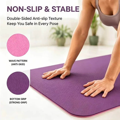 Fitness Yoga Mats Anti-slip Sport 6MM TPE Mat Blanket Exercise Yoga Pilate Gymnastics Mat Equipment Floor Work 6MM Thick TPE