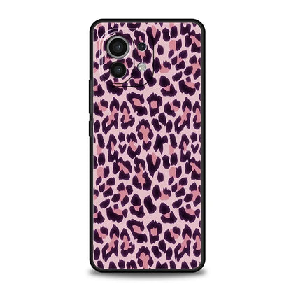 Phone Case For Xiaomi Mi 14 13 12 11 Lite 13T 12T 11x 11T 10T Pro 9T Note 10 Lite Silicone Black Cover Leopard Cheetah print