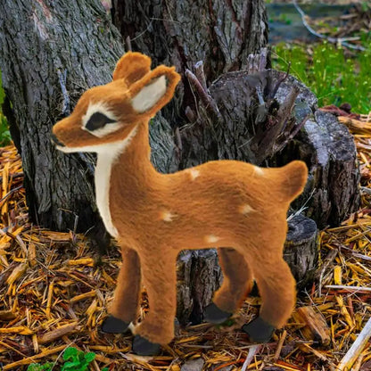 1pc Simulation Plush Animal Sika Deer Reindeer Lovely Xmas Home Decor Standing Miniatures Christmas Elk Scene Arrangement Props