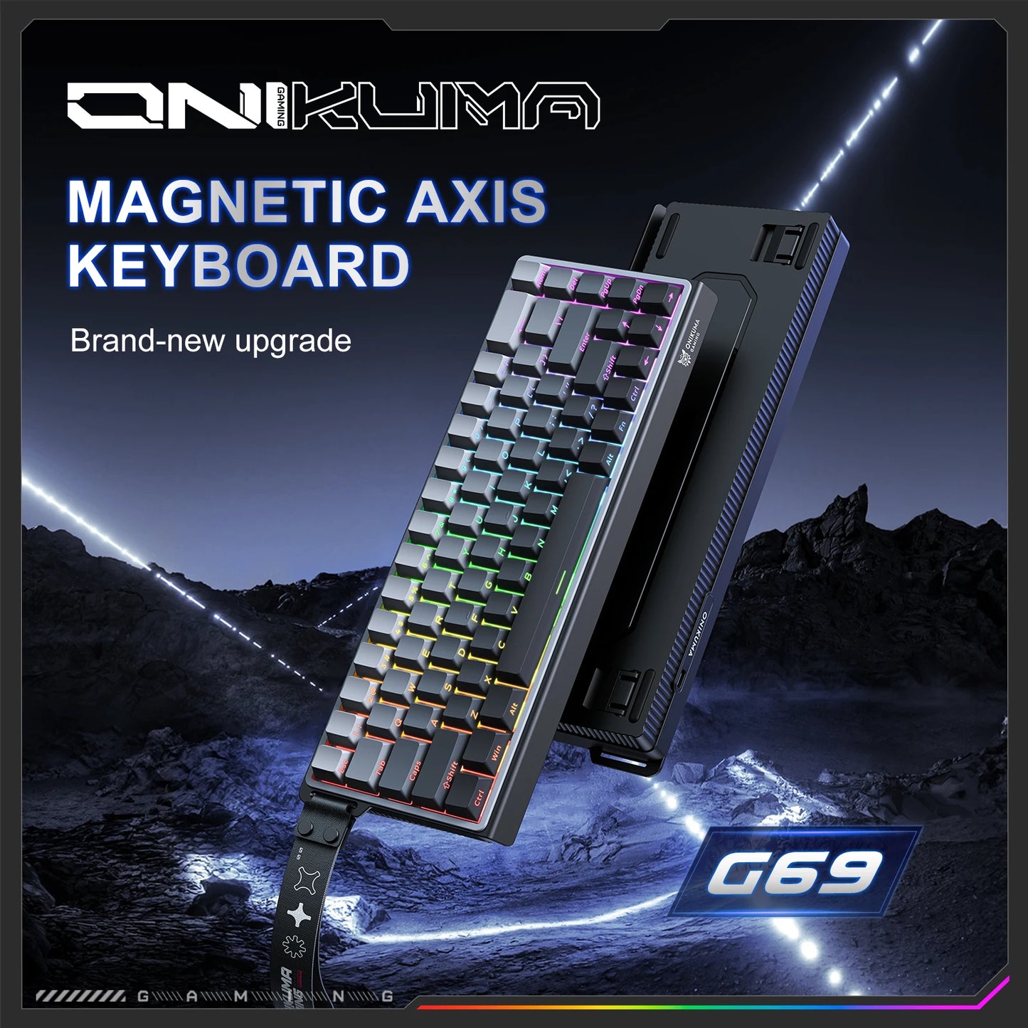 ONIKUMA NEW Magnetic Gaming Keyboards Wired 60% 0.01mm Rapid Trigg 8000Hz SOCD/Rs 0.125ms 128K Rate G69
