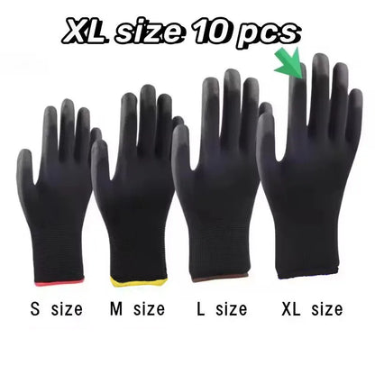 10 Pairs Durable Safety Gloves - Anti-Slip, Wear-Resistant, ESD Protection for Gardening & Woodworking