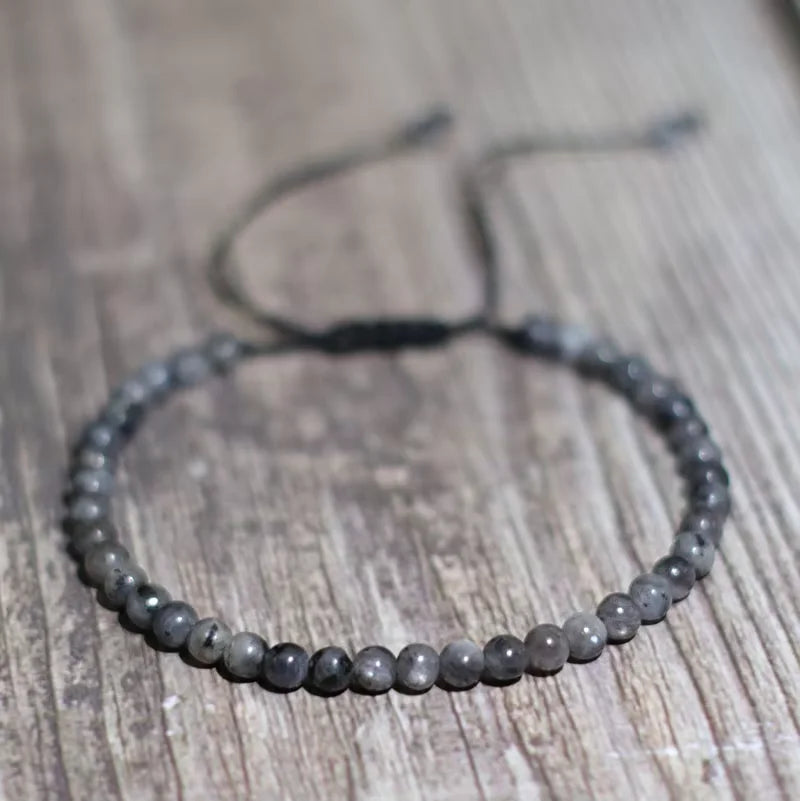 Fashion 4mm Natural Stone Bracelet Men Women Handmade Braided Adjustable Braclet Small Tiger Eyes Howlite Agates Beads Braslet
