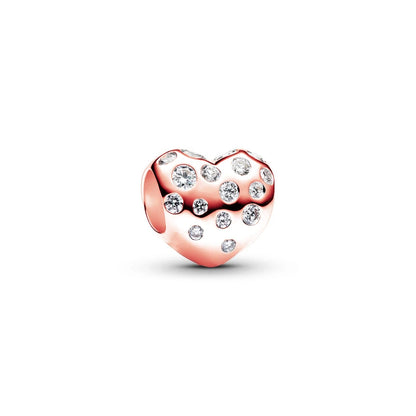 Rose Gold Plated Charms for Bracelet DIY Jewelry Making Heart Flower Strawberry Butterfly Paw Print CZ Pendant Beads Women Gift