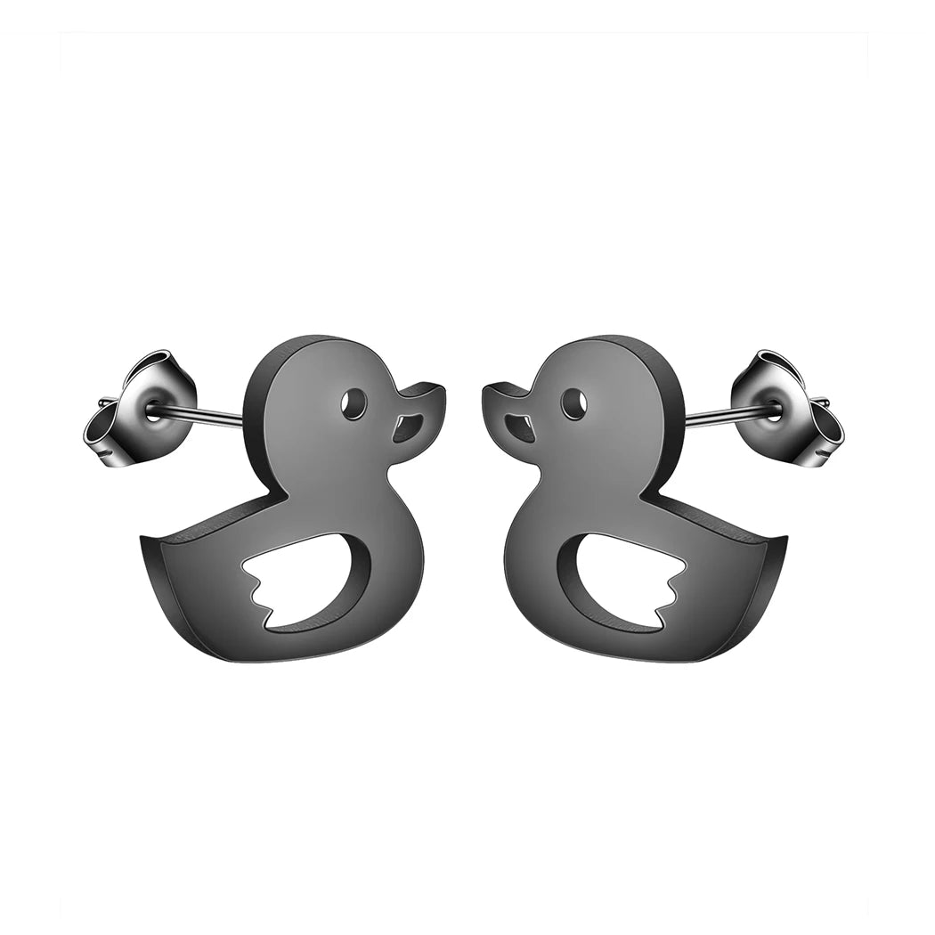 Kinitial Laser Carved Fashion Stainless Steel Earrings Duck Earrings Minimalist  Dainty Earrings Study Earrings Anniversary