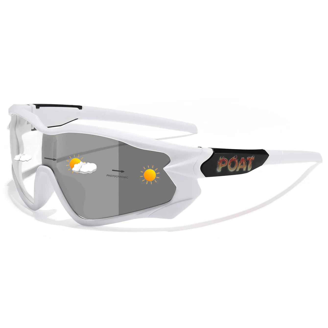 Men Women Photochromic Motorcycle Glasses Outdoor Sports Big Frame Windproof Cycling Running Hiking Goggles