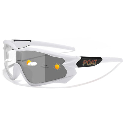 Men Women Photochromic Motorcycle Glasses Outdoor Sports Big Frame Windproof Cycling Running Hiking Goggles