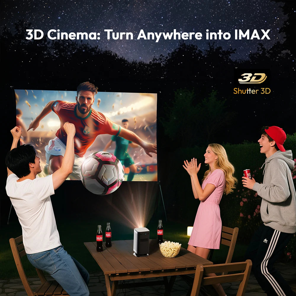 BYINTEK P70X Portable Mini Projector with Built-in Battery 4K Support 3D Wifi for Outdoor Movie Night Home Theater Projectors