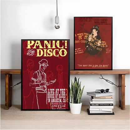 Rock Band P-panic At The Disco Painting Calligraphy HD Print Crease Art Photos For Living Room Home Wall Decor Canvas