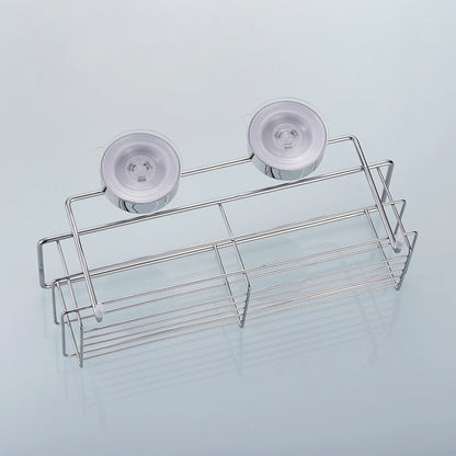 Shower Caddy Shelf Stainless Steel Suction Cup Shower Organizer Shelf No Drilling Heavy Duty Shower Caddy Rack for Bathroom