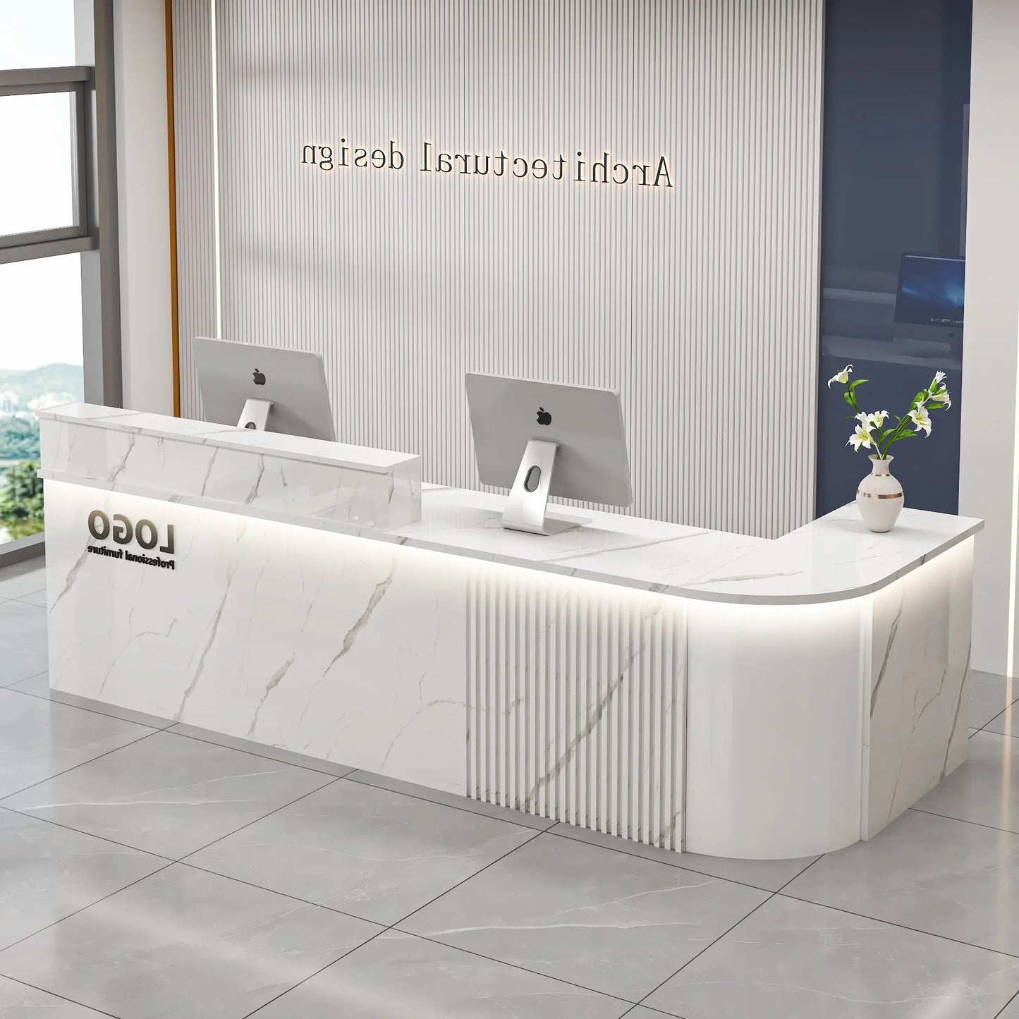 Professional Office Bar Counter Simple Luxury Beauty Design Reception Desk Modern Salon Bancone Bar Lusso Commercial Furniture