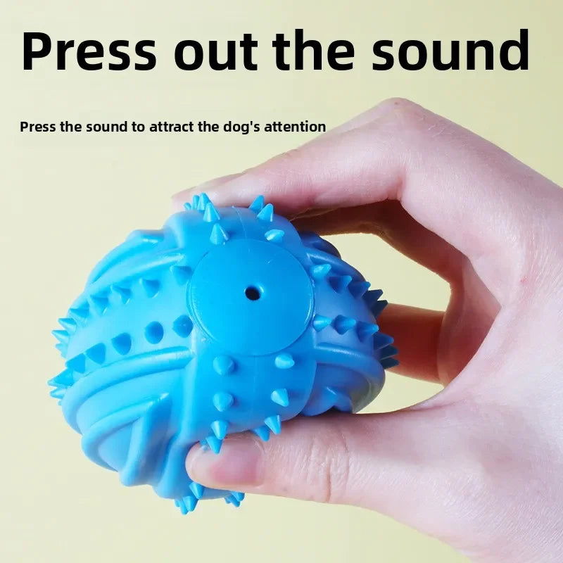 Pet Dog Toys Rubber Resistance To Bite Sound Barbells Barbed Dumbbells Puppy Teeth Cleaning Chew Training Toys Pet Supplies