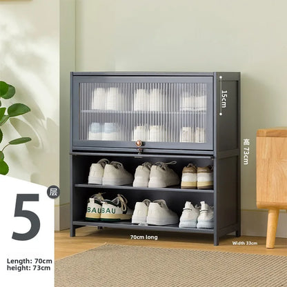 Shoe cabinet multi-layer storage rack household simple door entry balcony indoor large-capacity dust-proof shoe rack