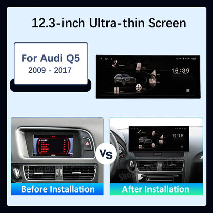 12.3 inch GPS Navigation Wireless Carplay Android 16 for Audi Q5 2009 - 2017 BT Car Multimedia Video Radio Player 4G Auto Tools