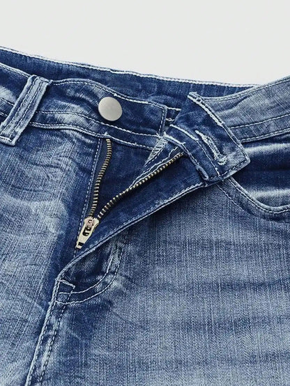 New Women's Casual Button Pocket Jeans - High-Quality Straight-Leg Denim Pants for Everyday Wear - Best-Selling Trendy Jeans for