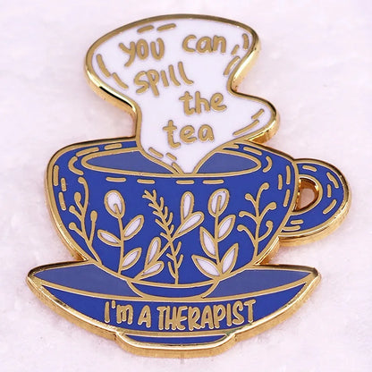 Lovely Delicate Cup Badge Personalized Creative Alloy Enamel Brooch Fashion Clothing Decorative Lapel Pin Boutique Metal Gift