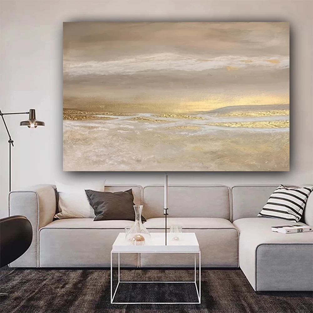 Luxury Home Decor Paint Modern 100% Handmade Abstract Oil Painting On Canvas Pattern For Living Room Wall Art Picture Gold Mural
