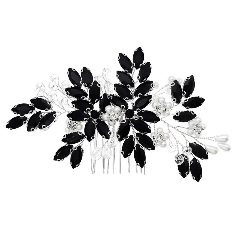 Dark Style Bridal Hair Comb Black Series Wedding Headpiece Hair Accessories Fashionable Holiday Halloween Party Gifts For Women