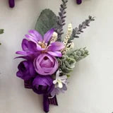 Lovegrace Wedding Rose Flower Boutonniere Rose Red Buttonhole Bridesmaid Wrist Corsage Bracelet Silk Flower Marriage Boutonniere