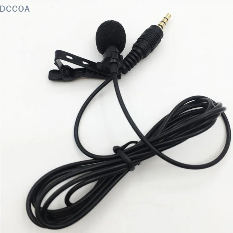 3.5mm Jack Lavalier Tie Clip Lecture Microphones Mini Audio Mic for Camera Computer Phone