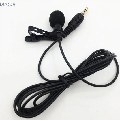 3.5mm Jack Lavalier Tie Clip Lecture Microphones Mini Audio Mic for Camera Computer Phone