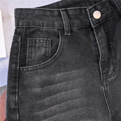 Winter Thick Women's Fleece Straight Jeans Casual Comfortable Soft Velvet Slim Pants Vintage Wide Plush Denim Trousers