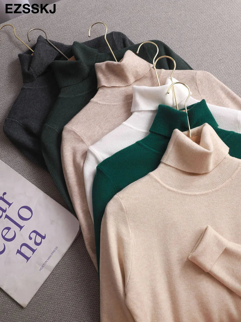 Basic Turtleneck Slim Cashmere Sweater Pullover Women Autumn winter thick warm Sweater For women Female Chic Jumpers top