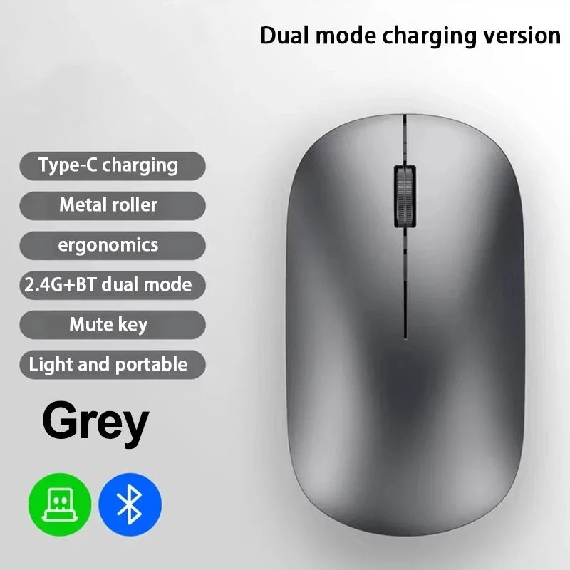 Lenovo Wireless Mouse Type-C Charging Portable Office Silent Click Ergonomic Universal Laptop Lightweight Office Game No-Noise