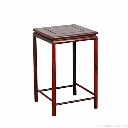 Stool Shape Wooden Pedestal Crafts Vase Flower Pot Bonsai Decorative Shelves Figurines Incense Display Stand Fish Tank Wood Base