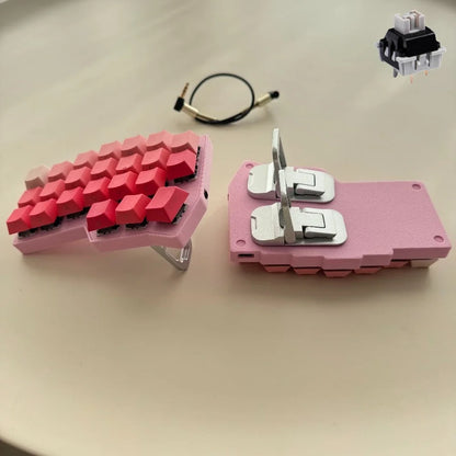 Tenting CorneV4.1 Spilt Keyboard Kit Green Pink Wired Hotswap Horn Keyboard Ergonomic Gaming Accessory Keyboard RGB VIAL Teclado