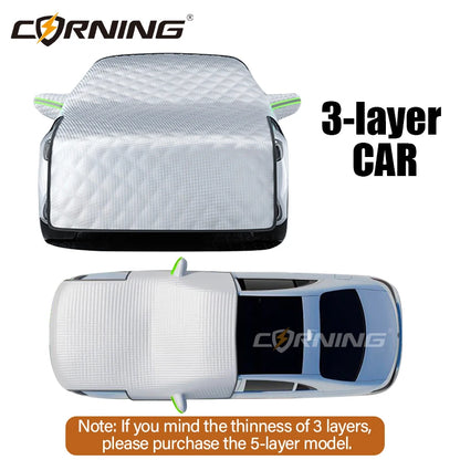 Car Covers Hail Protector Half Cover Protective Exterior Awning Sunshield Anti-hail Outdoor Waterproof Universal Windshield Dust