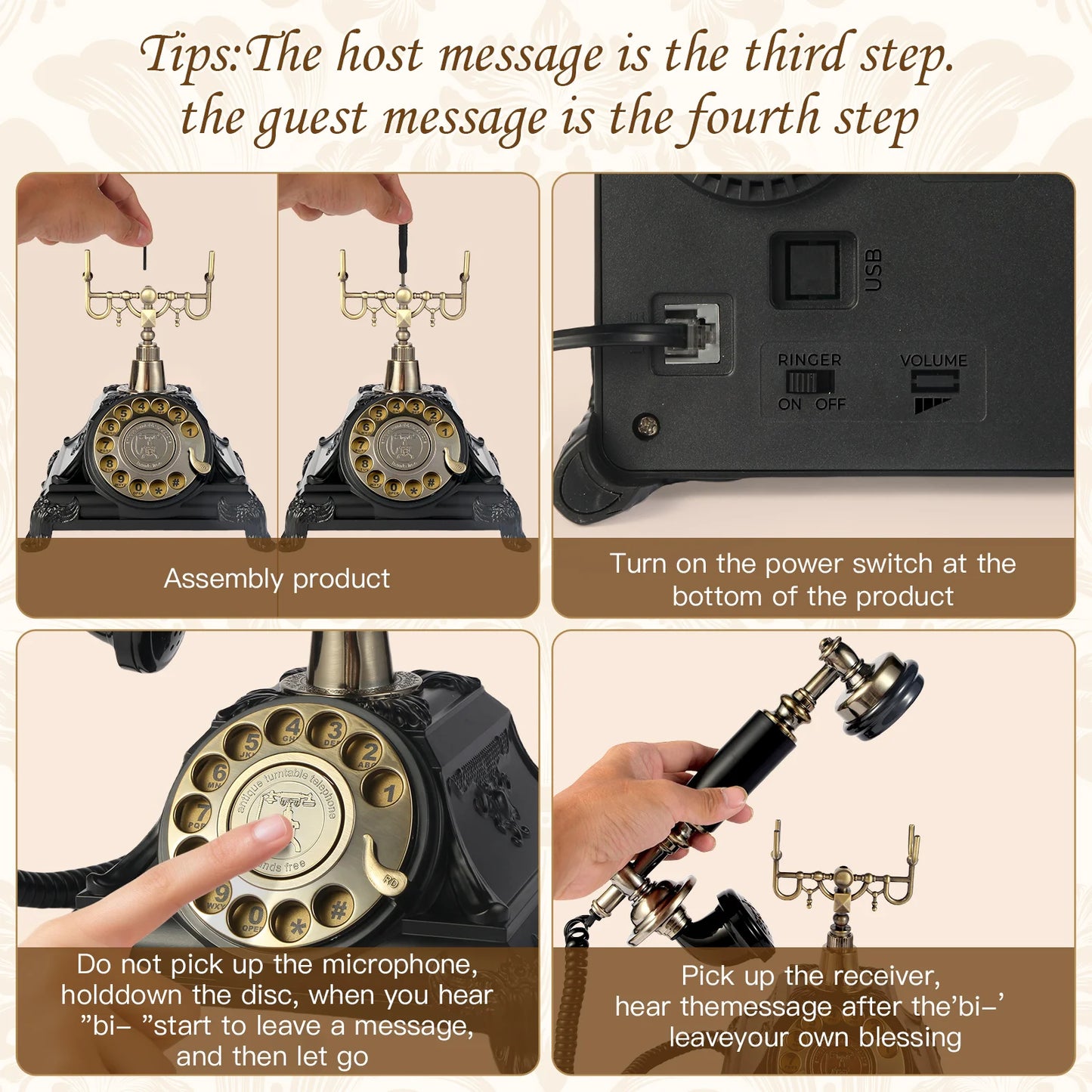 Audio Message Book Birthday Party Voice Retention Commemorative Telephone Blessings Recording Telephone Wedding Guest Book Alter