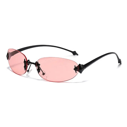 2026 New European and American Sunglasses, INS Style, Frameless Oval, High-End Fashion, Vintage Trendy Hit, Y2K Korean Version