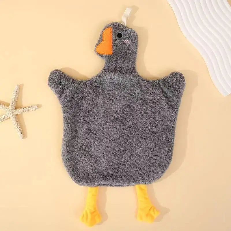 1PC Cartoon Goose Hand Towel - Water Absorbing Hanging Kitchen & Bathroom Towel for Home Essentials
