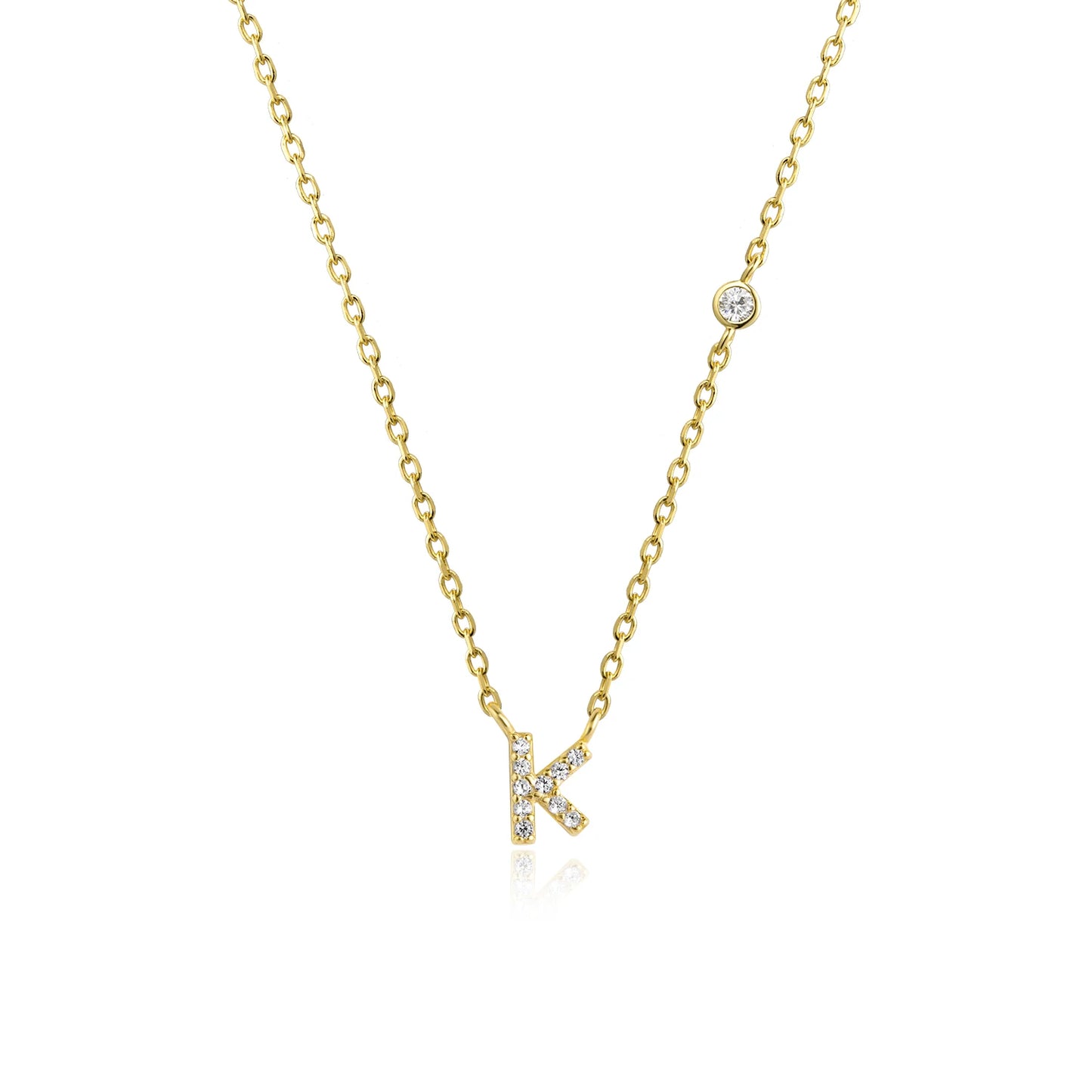 VEWANT New 925 Sterling Silver Monogram Initial Letter A M Pendant Long Chain Necklace Crystal Fine Jewelry Luxury Fine Jewelry