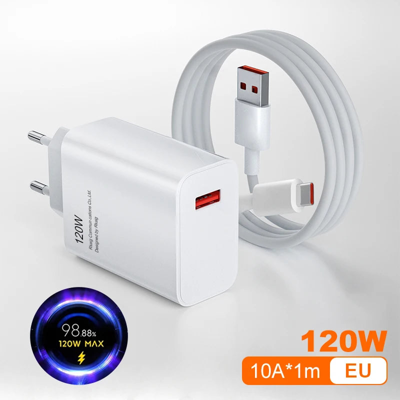 Original Xiaomi 120W Chargers Support Fast Charger QC 5.0 For Mi 14 13 12 11 Ultra Lite 12T Pro Poco X5 Fast Charging Cable
