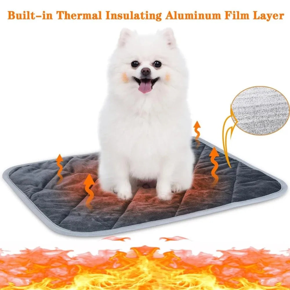 Pet Bed Mat Anti-Slip Self-Heating Dog Pad Folding Soft Warming Pet Pad Thermal Cozy Dog Kennel Mat for Cats and Dogs