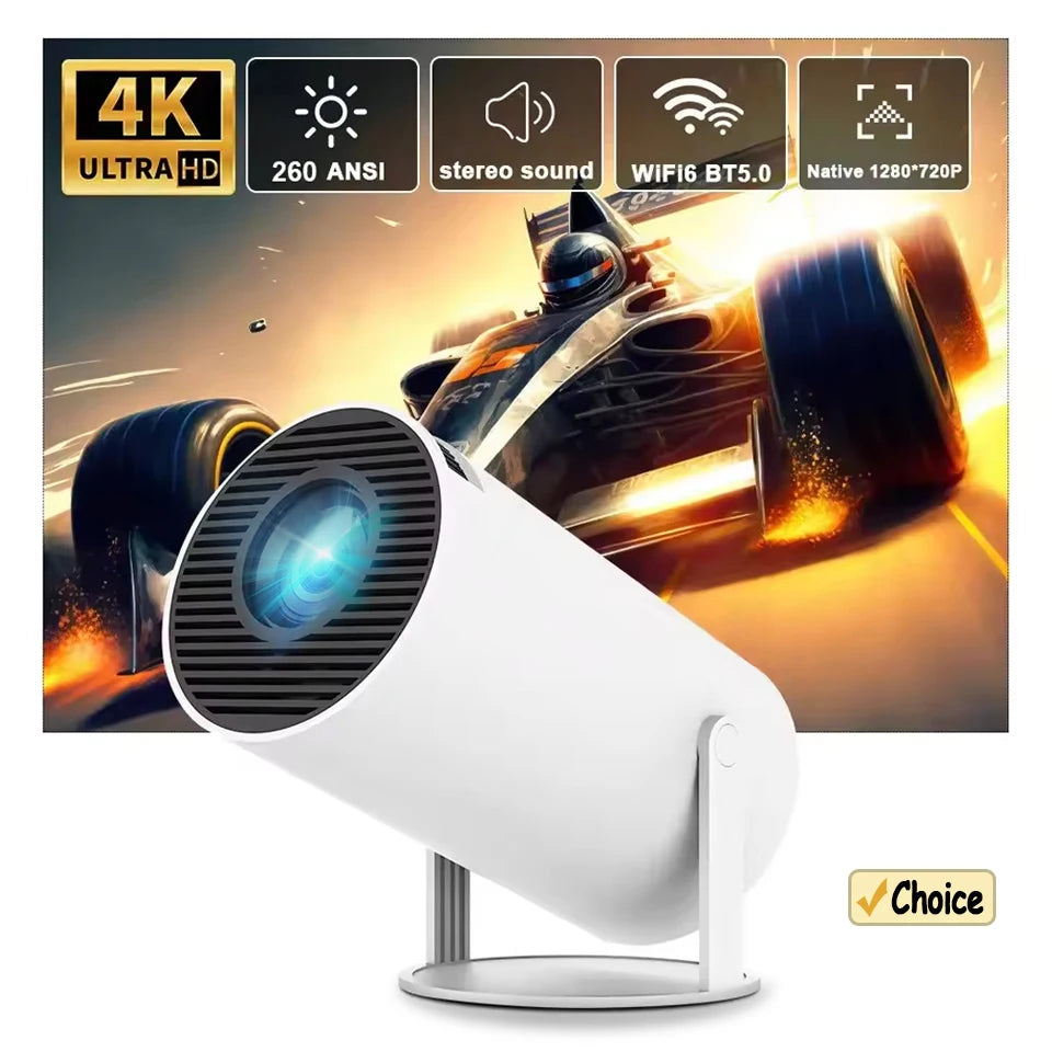 2026 New HY300 Projector 4K Android 11 Wifi6 290ANSI Allwinner H713 BT5.0 1080P 1280*720P Cinema Outdoor Portable Projetors ﻿