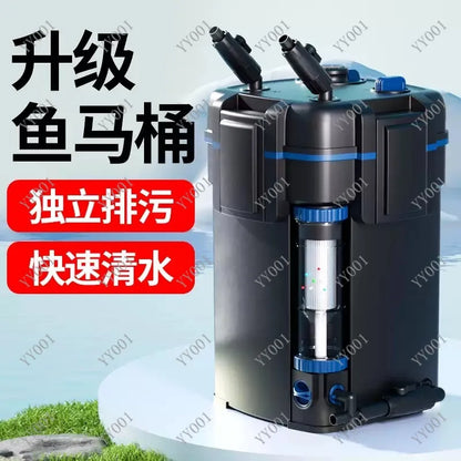 Fish Tank External Filter Canister Silent Biological Filtration Device Freshwater Saltwater Use