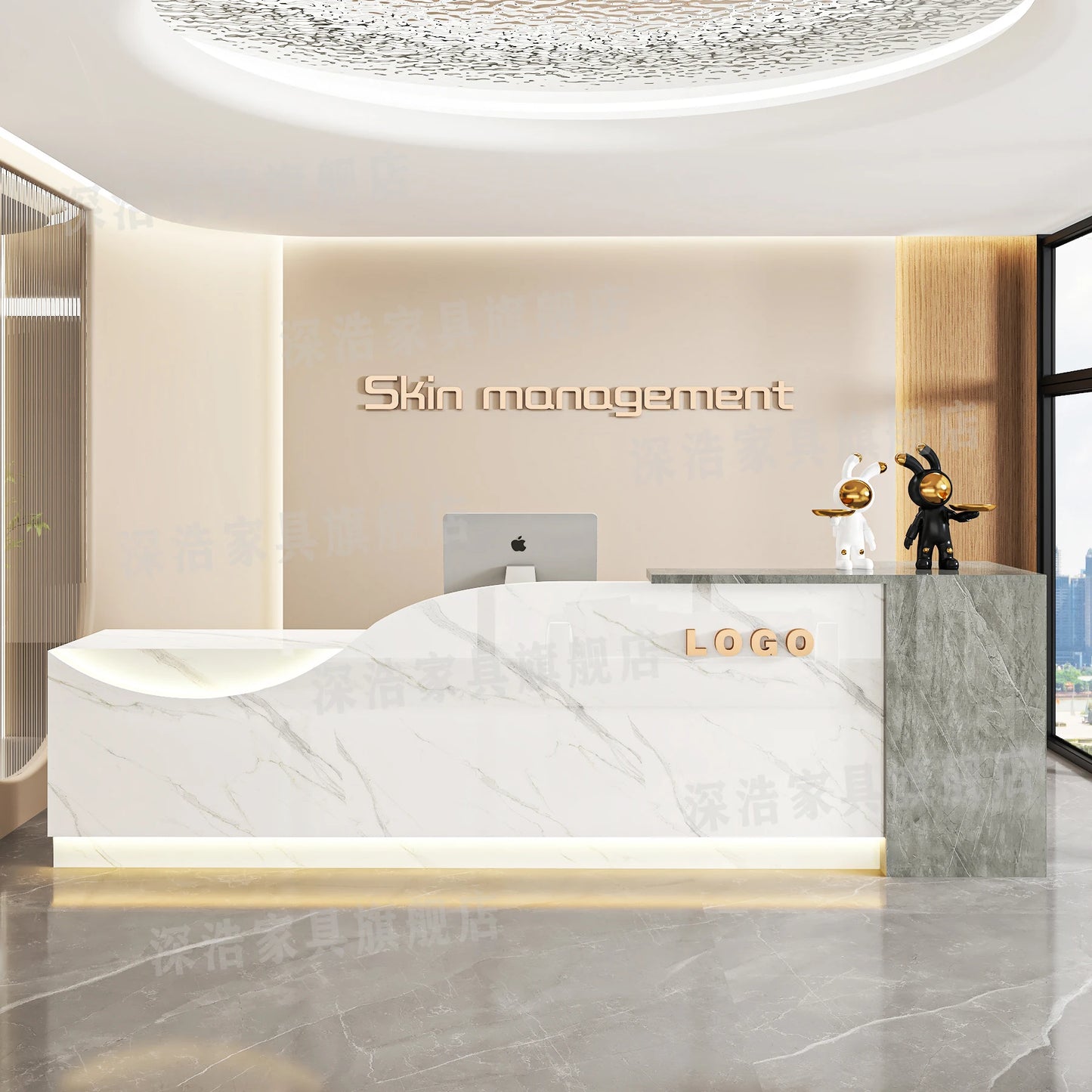 Customized Equipment Reception Desk Beauty Simple Creative Aesthetic Reception Desks Trendy Luxury Mostrador Office Furniture