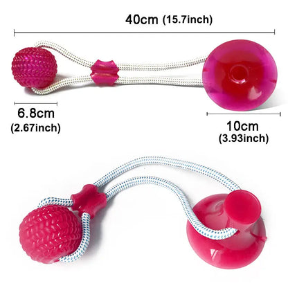 Dog Toys Pet Puppy Interactive Suction Cup Push TPR Ball Toys Molar Bite Toy Elastic Ropes Dog Tooth Cleaning Chewing Supplies