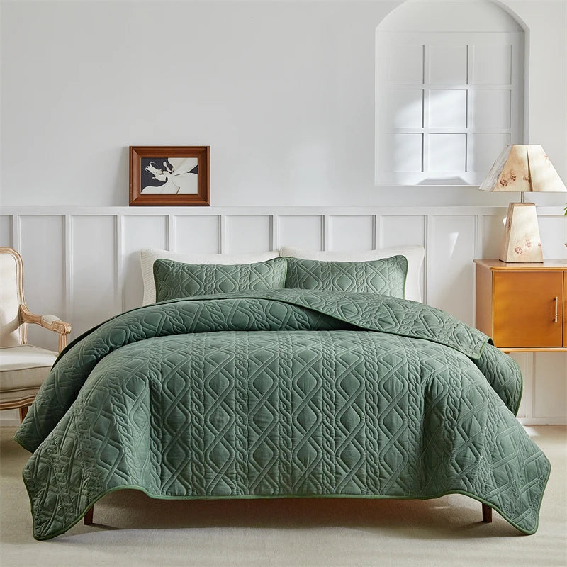 Quilt Bedding Sets, Lightweight Soft Bedspread Coverlet with Pillow Cases, Quilted Blanket Thin Comforter Bed Cover, All Season