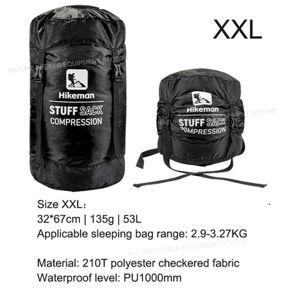 HIKEMAN Compression Stuff Sack for Sleeping Bag Outdoor Camping Backpacking Hiking Gear Storage Bags