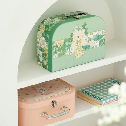 Portable Storage Box Suitcase Paperboard Boxes Case Small Handheld Decorative Gift Cardboard Stationery Organizer chesttravel