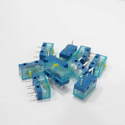 4Pcs New HUANO Blue Transparent Shell Mouse Micro Switch Button Pink Red Yellow Blue Green Dot Button Switch 3Pin 0.74N