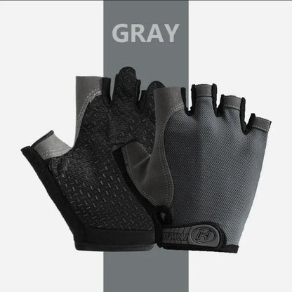 1Pair Gym Gloves Fingerless Gloves Anti-Slip Shock-Absorbing Gloves Sports Gloves for Training Lifting Weight Cycling