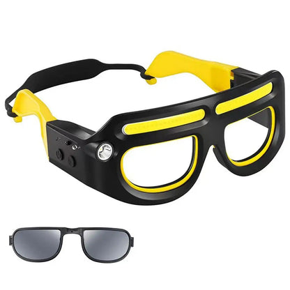 Headlamp With 2 Lens,Rechargeable LED Safety Glasses Headlights ,Detachable Sunglasses,Headlamp For Working,Riding,Night Fishing