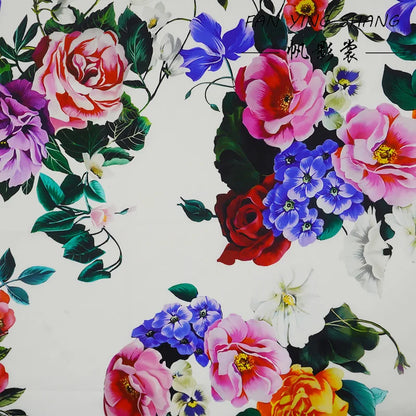 2026 Fashion Live Like Summer Flower Digital Cotton Fabric For Dress Telas Para Costura Tissus Couture ткань Cloth Material Diy