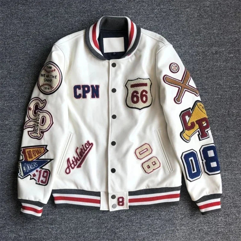 Bright Brick Craft Embroidered Jacket Women Mens Bomber Coats Thick Cotton Bomber Jacket American Veste Baseball Homme Jackets