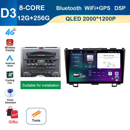 9 inch GPS Navigation for Honda CRV CR-V 3 2007 - 2011 Android System Car Radio Multimedia Player Touch Screen 4G BT Auto Tools