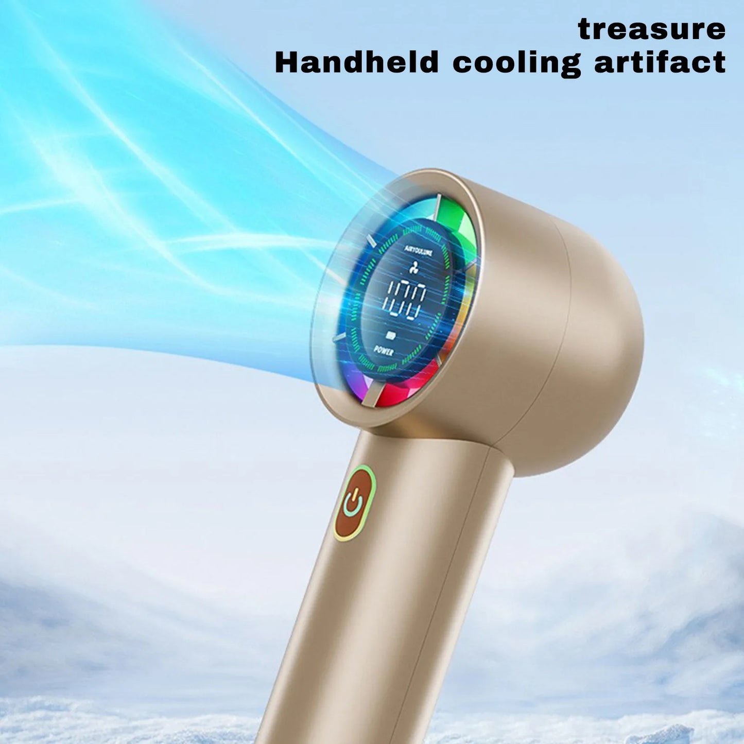 Portable Handheld Fan MINI  USB Rechargeable Mini Fan With Digital Display Screen Small Electric Fan for Outdoor Camping